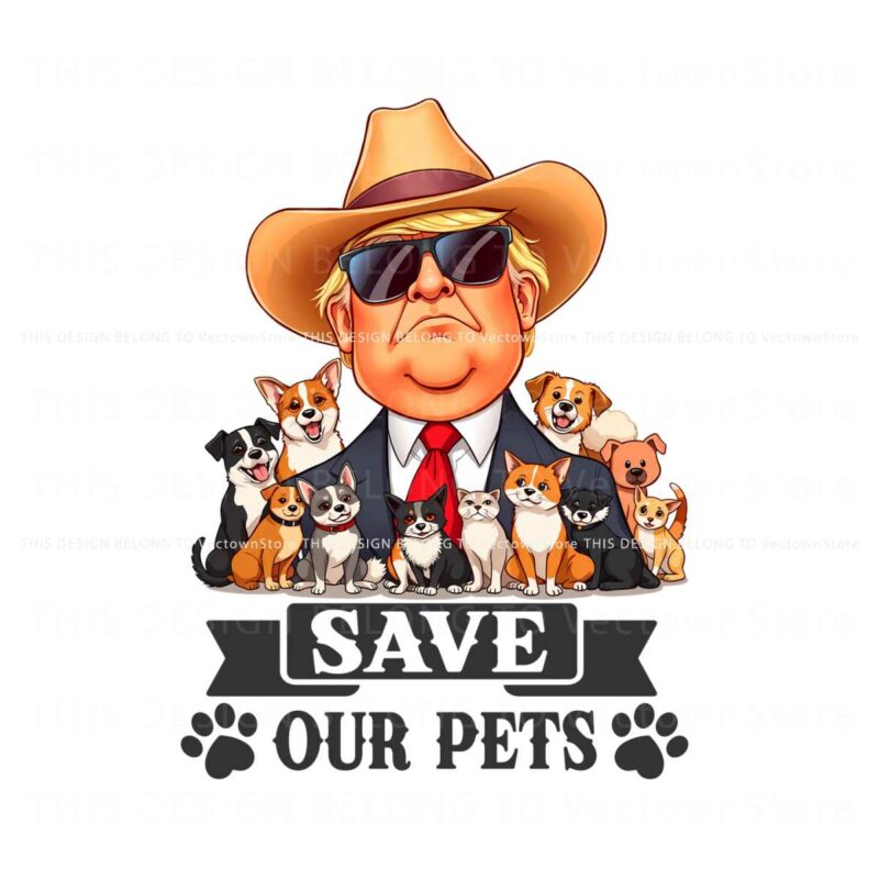 save-our-pets-cowboy-trump-2024-png