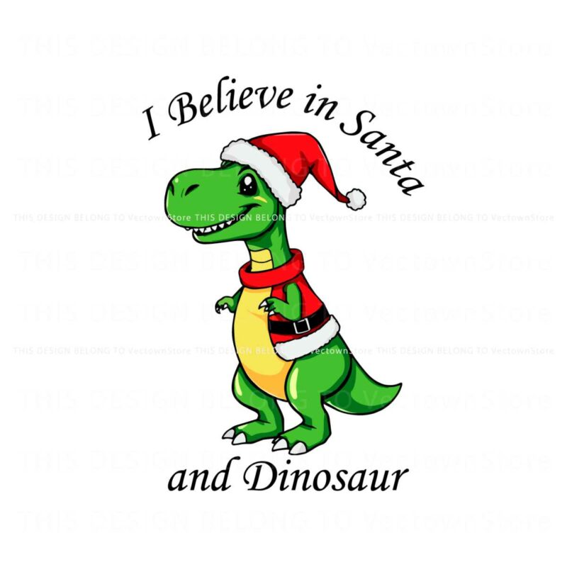 i-believe-in-santa-and-dinosaurs-christmas-dinosaurs-santa-hat-png