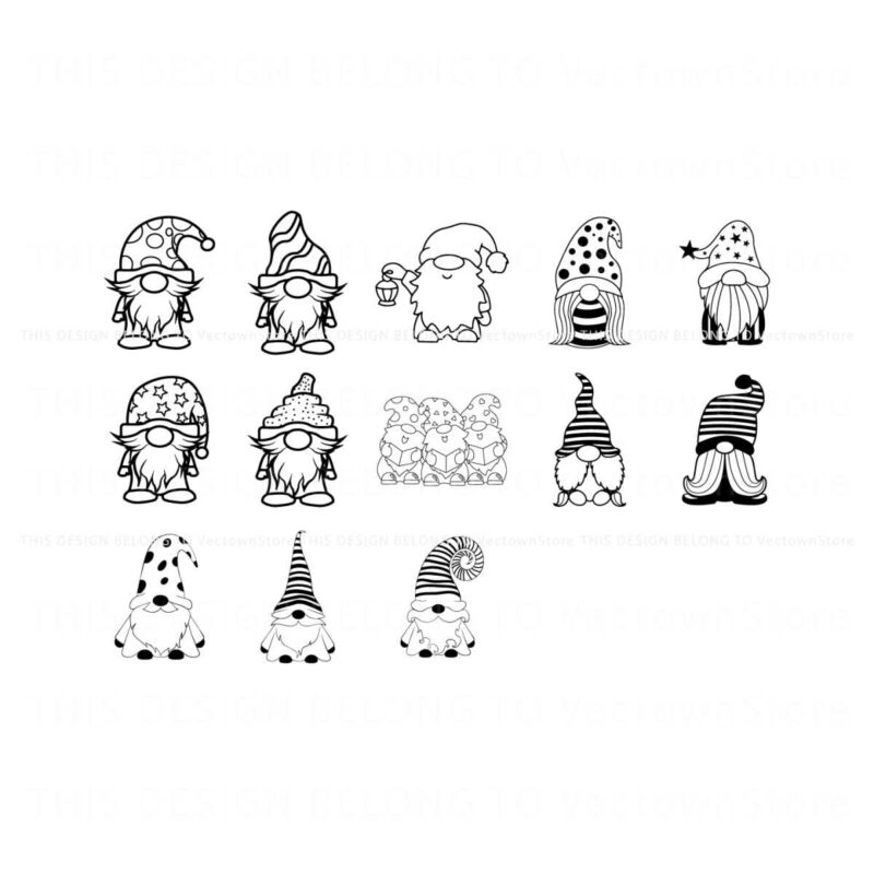 silhouette-gnome-black-and-white-svg-bundle