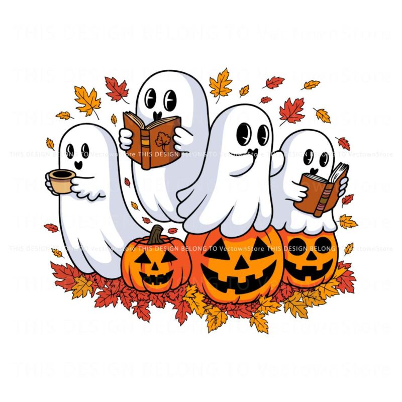 ghost-reading-book-fall-vibes-svg