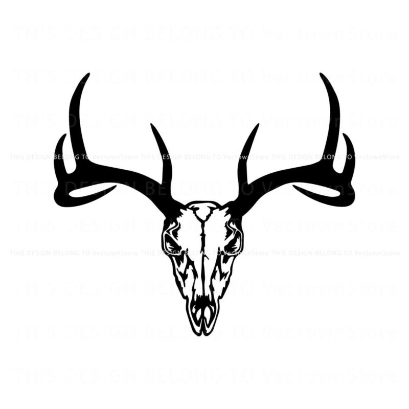 vintage-deer-buck-skull-svg-silhouette