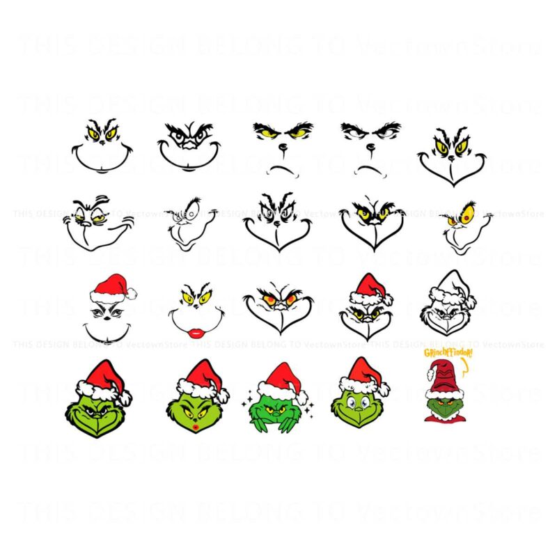 christmas-grinch-face-santa-hat-art-svg-bundle