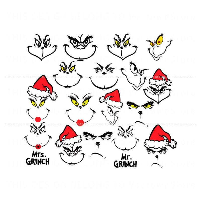 grinch-face-mr-and-mrs-grinch-christmas-svg-bundle