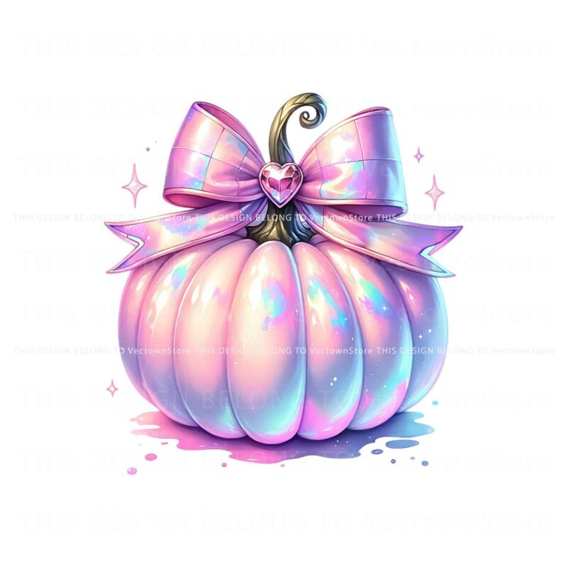 coquette-pink-iridescent-pumpkin-clipart-png