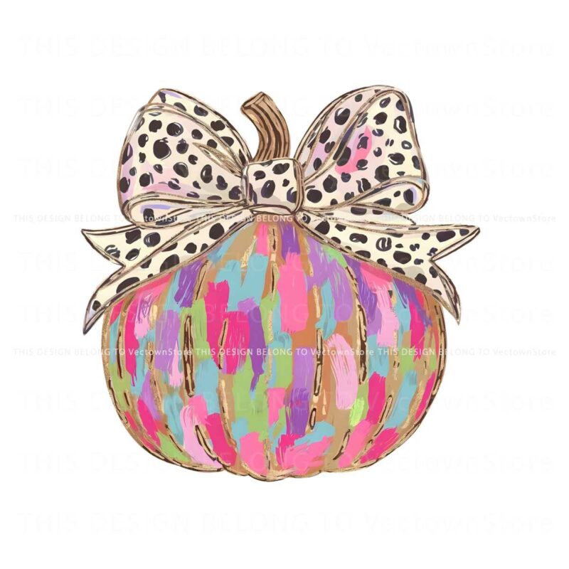 colorful-leopard-coquette-gold-glitter-pumpkin-png