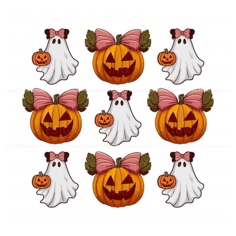 halloween-cute-ghost-pumpkin-bow-png