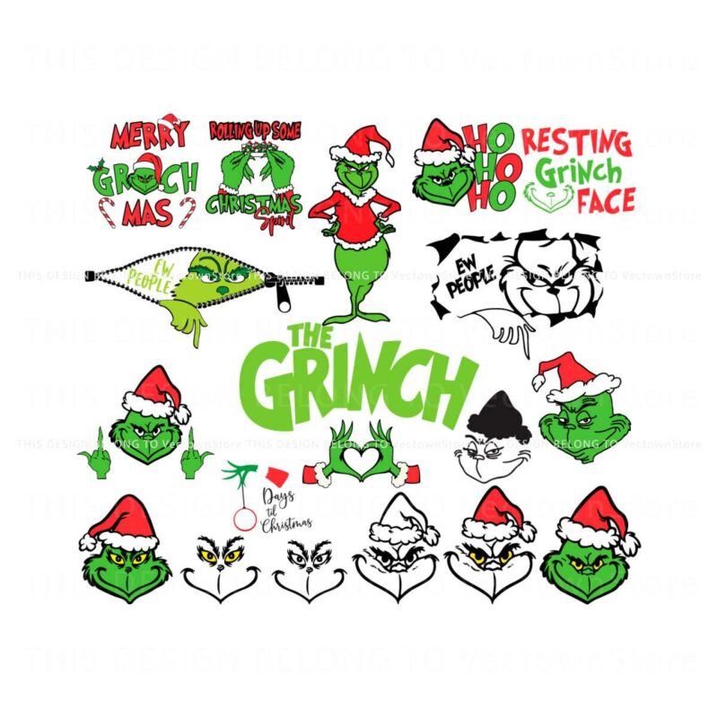 christmas-the-grinch-funny-grinchmas-face-and-head-svg-bundle