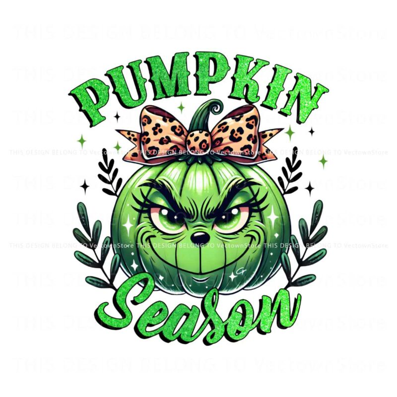 glitter-pumpkin-season-leopard-coquette-grinch-head-png