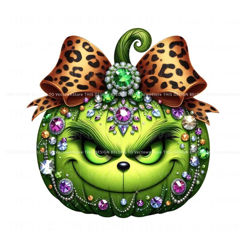 christmas-leopard-coquette-grinch-pumpkin-gemstone-png