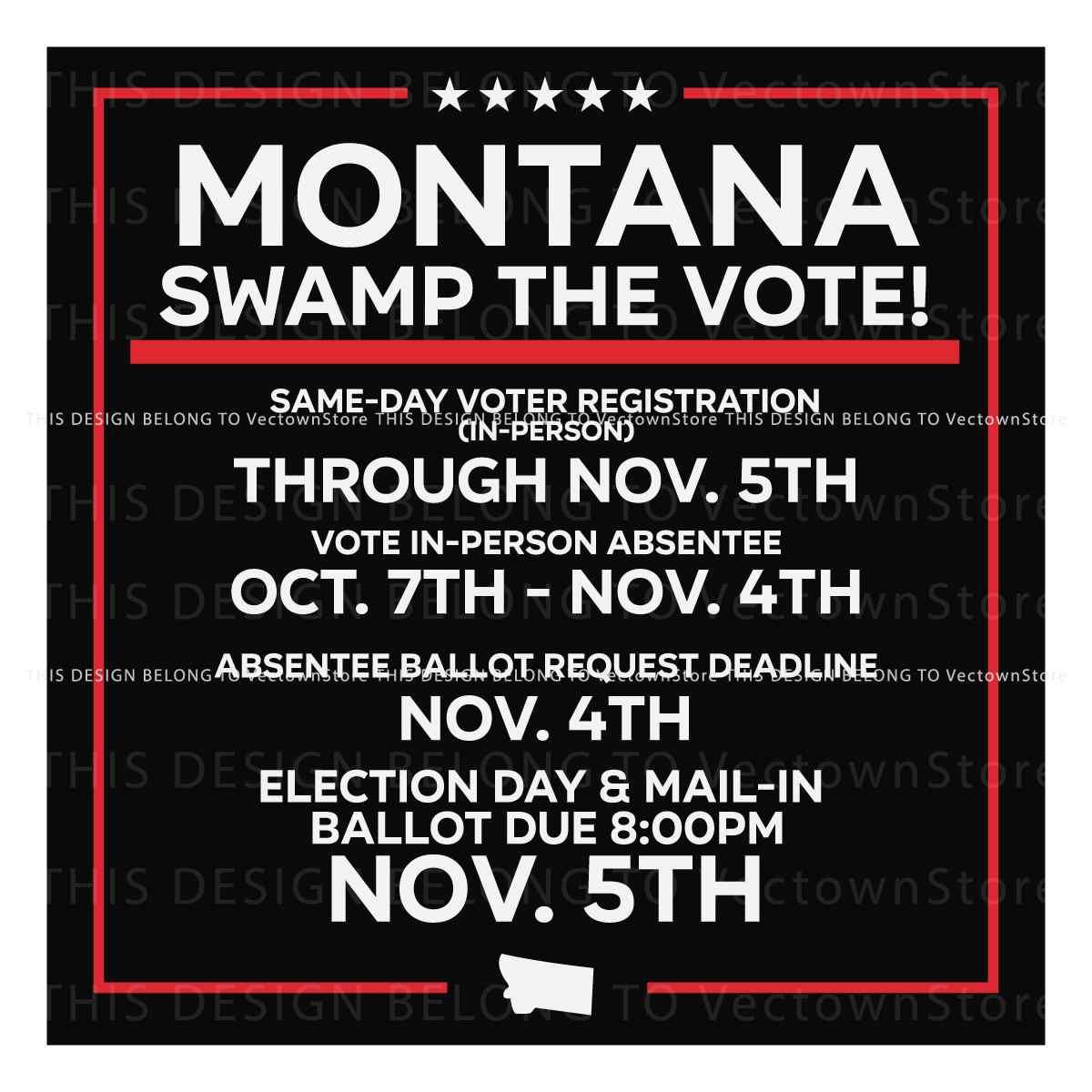 2024 Election Montana Swamp Votes For Donald Trump Svg