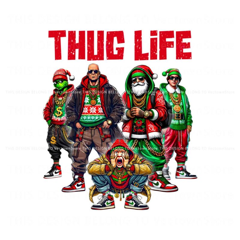 thug-life-christmas-movie-characters-santa-claus-friends-png