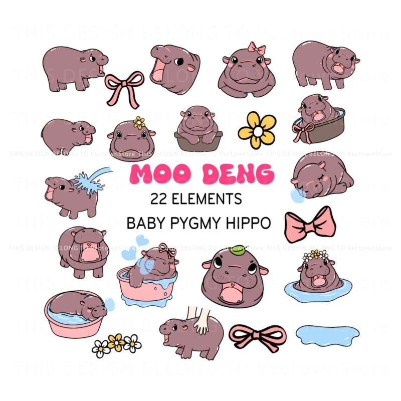 cute-moo-deng-gang-clipart-baby-hippo-svg-bundle