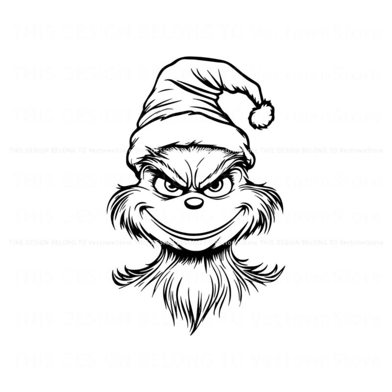 grinch-face-outline-merry-grinchmas-svg