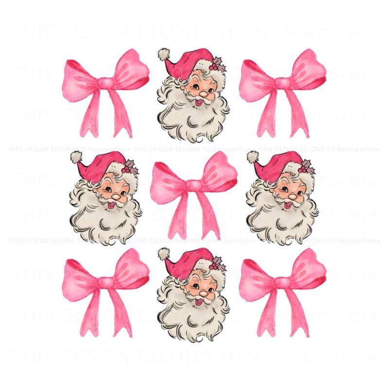 retro-coquette-christmas-pink-santa-claus-png