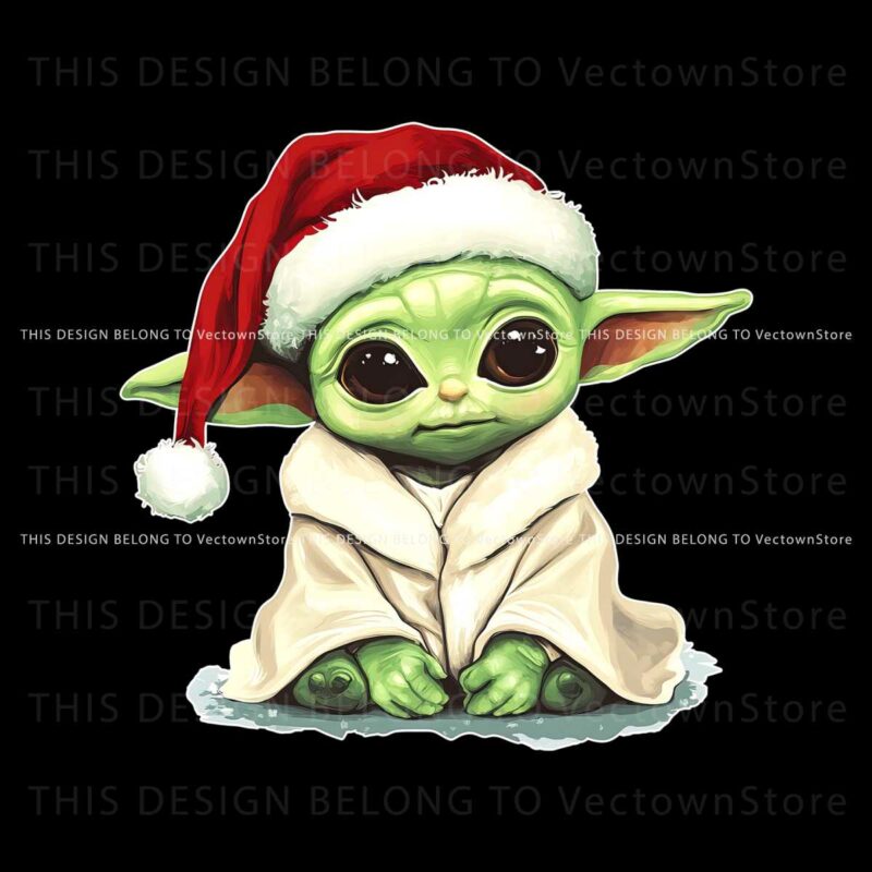 retro-watercolor-star-wars-baby-yoda-christmas-santa-hat-png