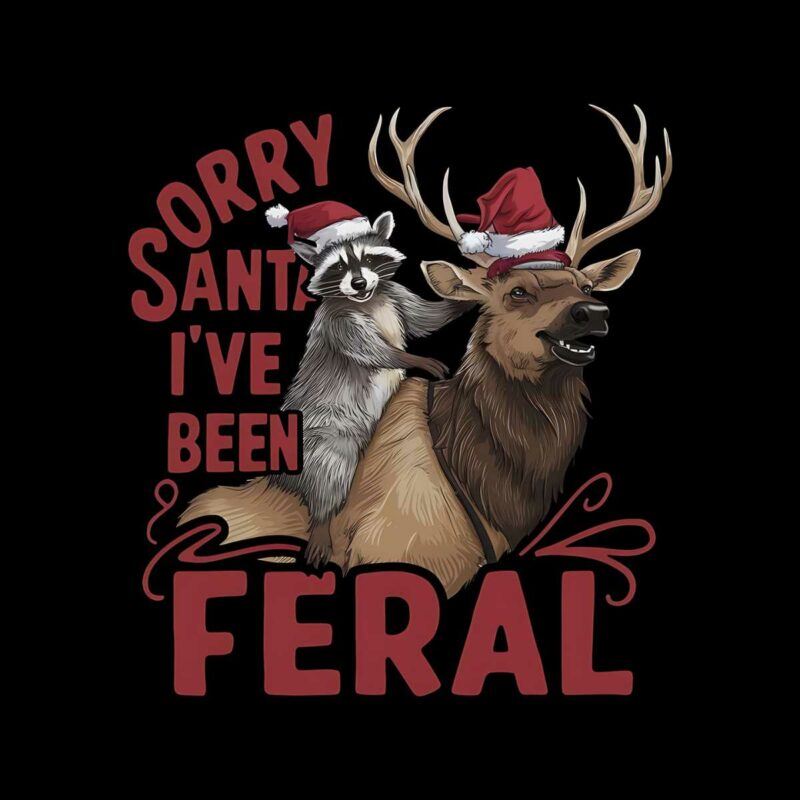 sorry-santa-ive-been-feral-funny-raccoon-christmas-reindeer-santa-hat-png