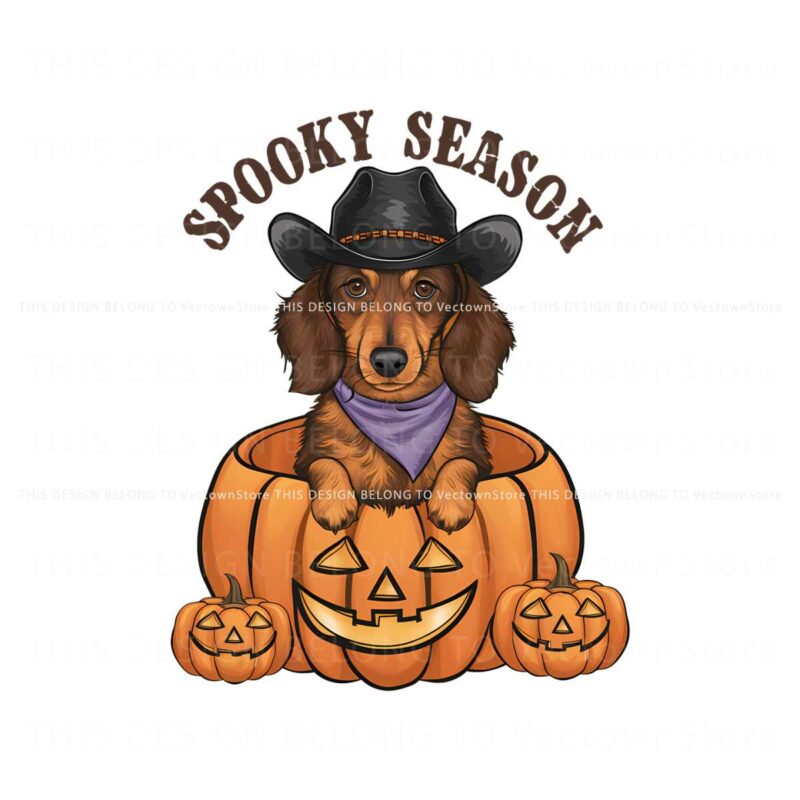 spooky-season-cowboy-dachshund-dog-pumpkin-png