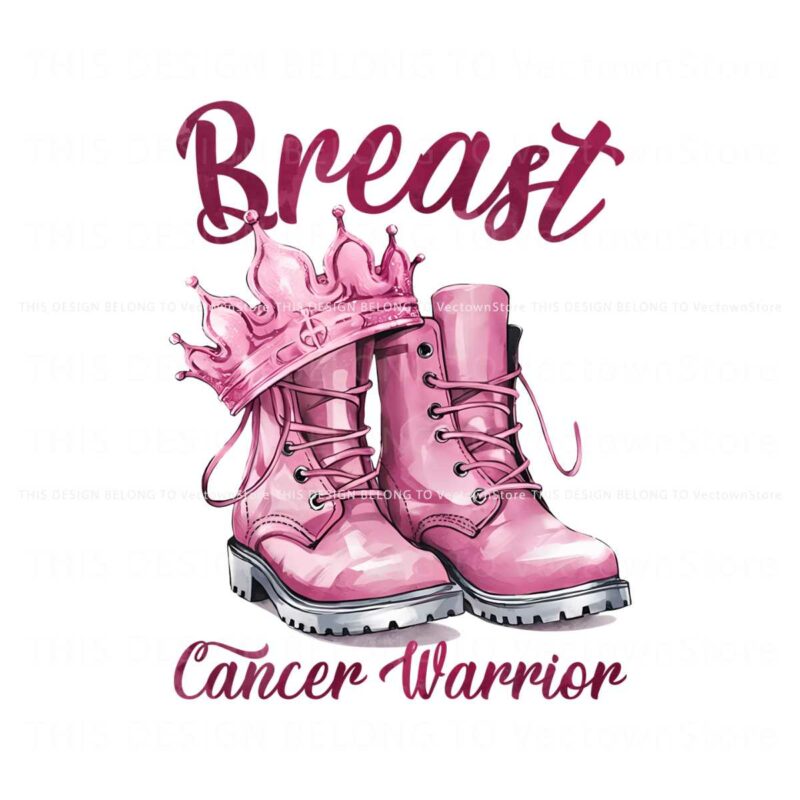 breast-cancer-warrior-pink-crown-boots-png