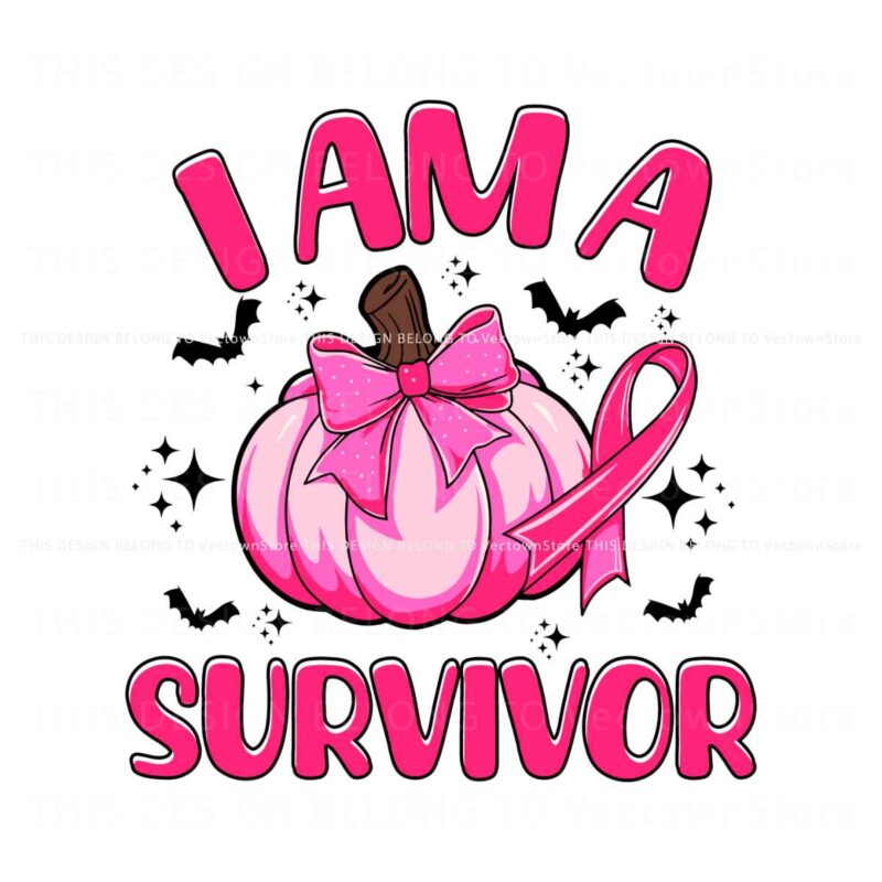 i-am-a-survivor-fall-pink-pumpkin-riboon-svg