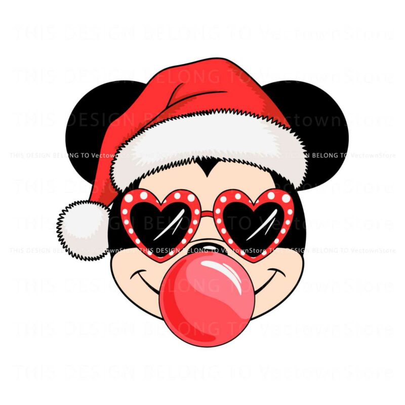 christmas-mickey-mouse-santa-hat-blowing-bubble-svg