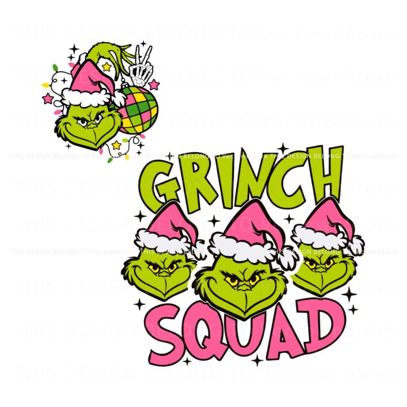 retro-grinch-squad-pink-christmas-santa-hat-svg