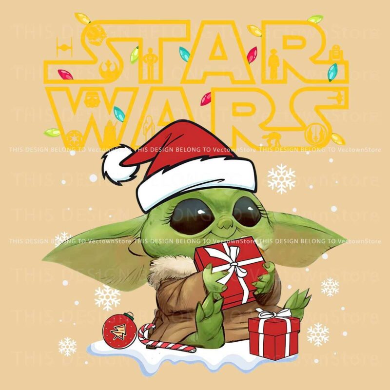 Adorable Baby Yoda Christmas Starwars SVG