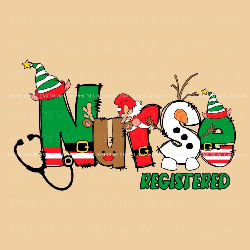 Christmas Elf Nurse Registered SVG