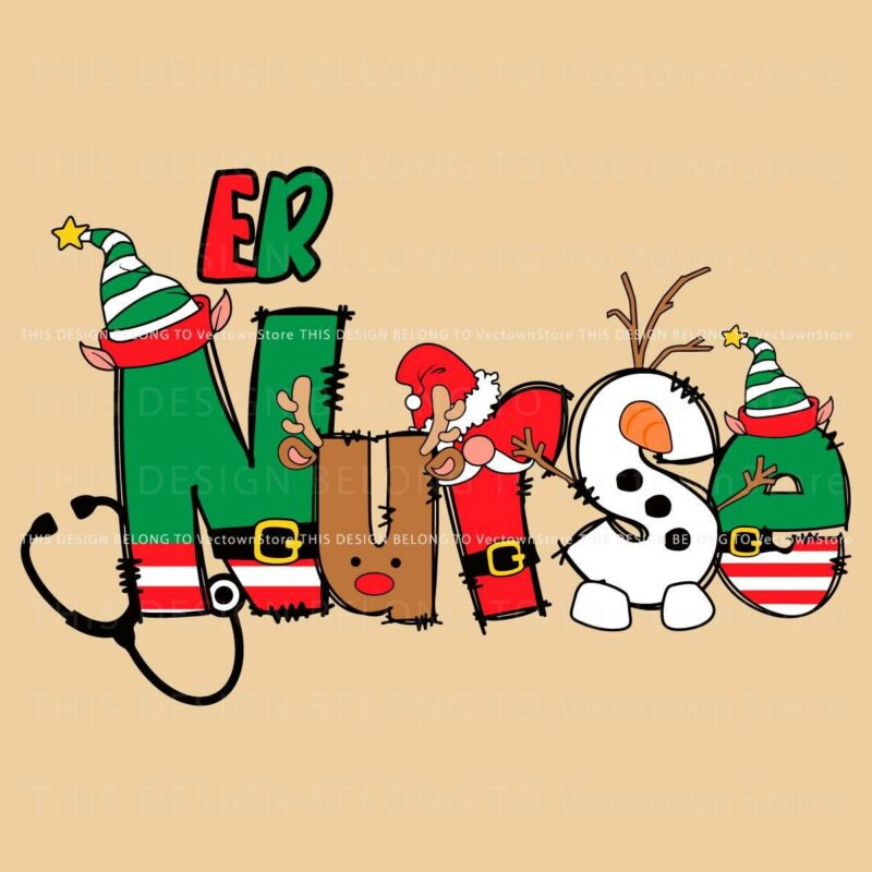 Christmas Elf Santa Hat SVG for ER Nurses