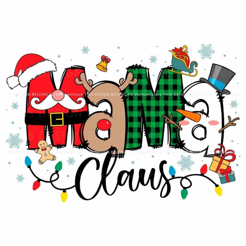 Festive Mama Claus Santa Hat SVG Pattern