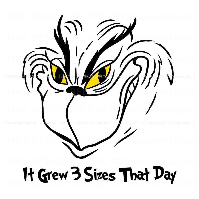 Grinch Face SVG Grew 3 Sizes