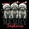 Merry Trashmas Funny Christmas Raccoon Santa Hat SVG