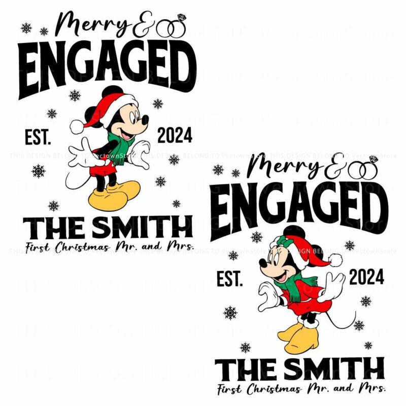 Personalized Festive Mickey Minnie Christmas SVG