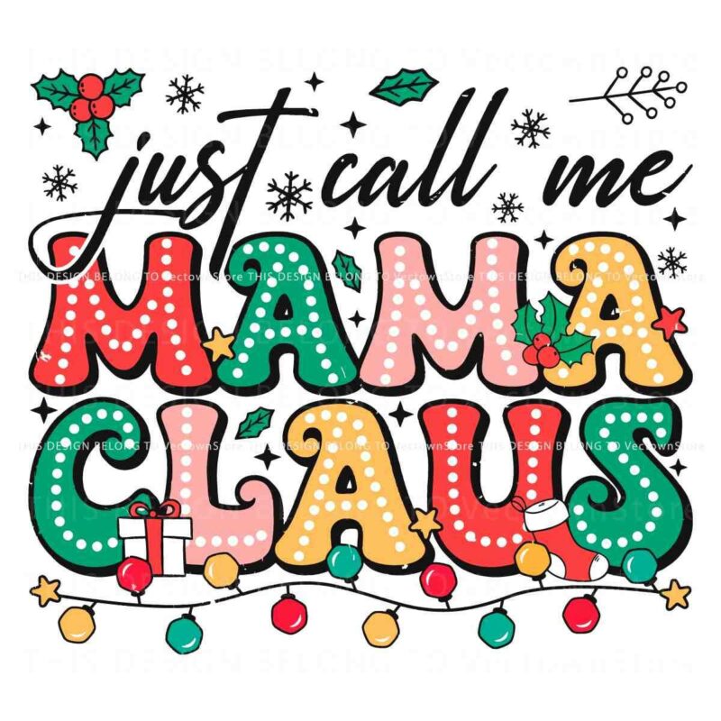 Retro Festive Mama Claus Christmas Light SVG