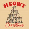 Retro Vintage Meowy Christmas Cat Santa Hat SVG