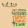 Rock Paper Scissors Throat Punch I Win Grinch Hand SVG