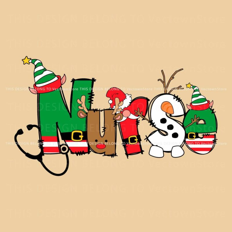 Santa Hat Nurse Christmas Elf SVG