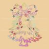 Sparkling Neon Christmas Tree Coquette Bow PNG