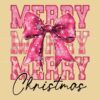 Sparkling Pink Coquette Bow for Christmas in PNG