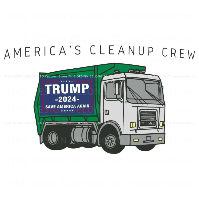 USA Clean Team Trump Trash Truck SVG