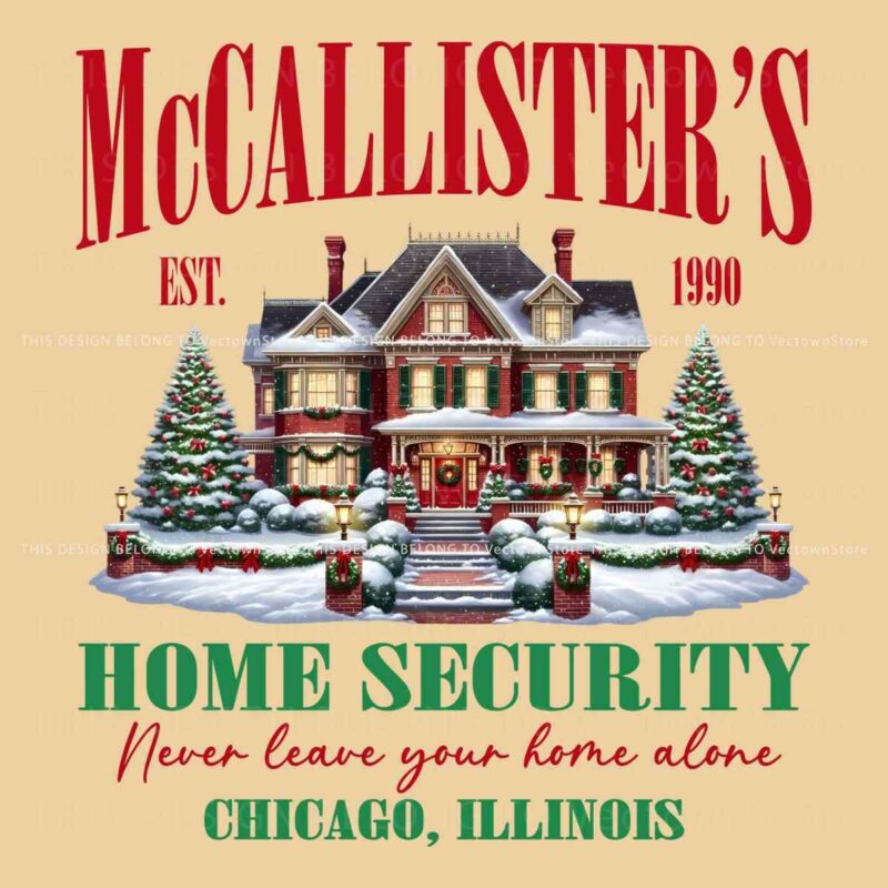Vintage Christmas Holiday Films McCallister Residence PNG