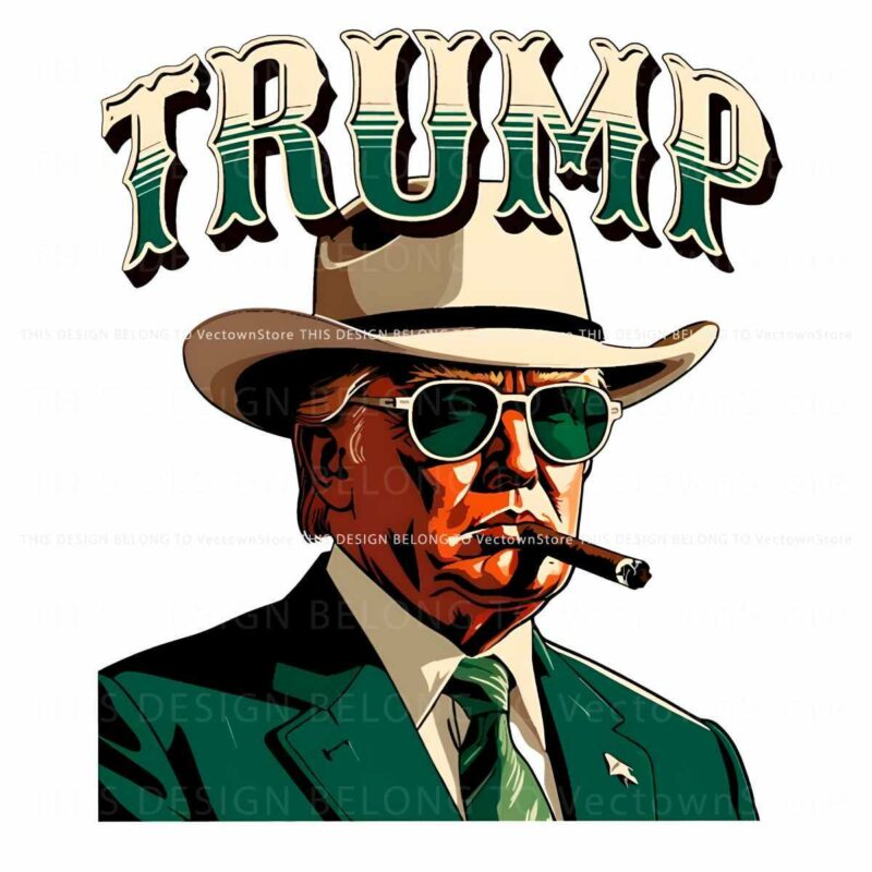 2024 Election Western Trump Cowboy Smoking PNG