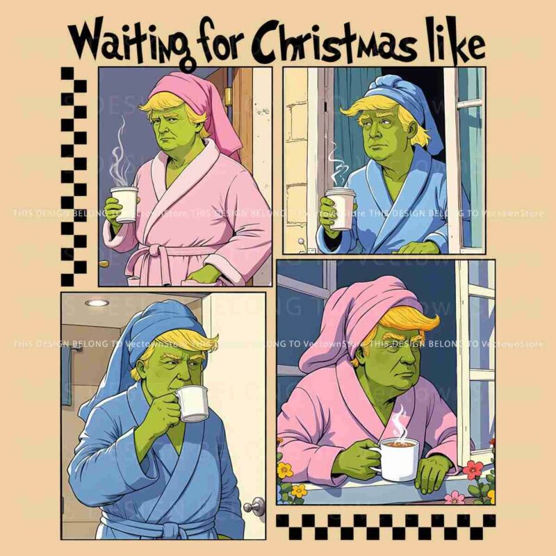 Cheerful Christmas SVG Grinch Trump Waiting