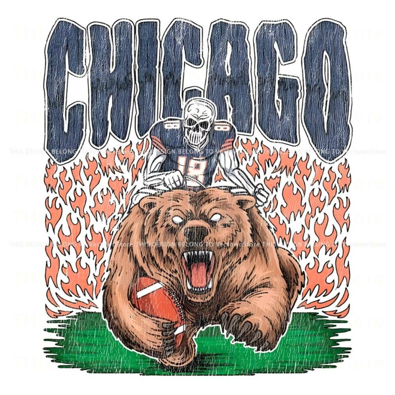 Chicago Bear Skeleton Football Players PNG