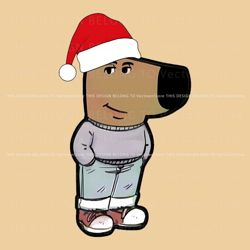 Chill Santa Dog Meme in Hat Cool PNG to Download