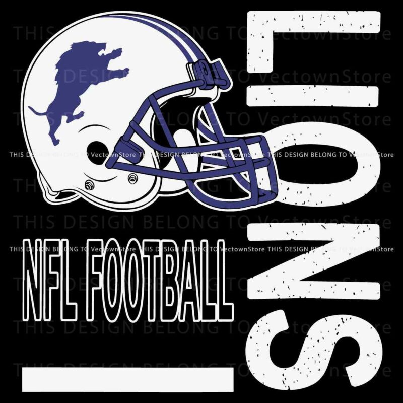 Classic Detroit Lions Football Helmet Logo PNG