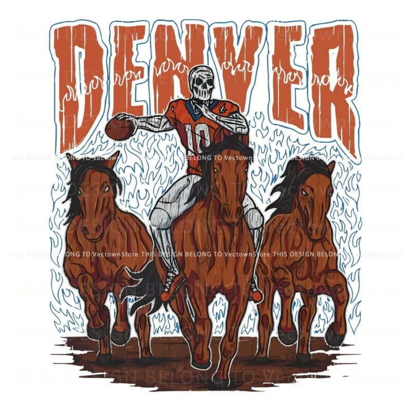 Denver Broncos Football Skeleton SVG Graphic