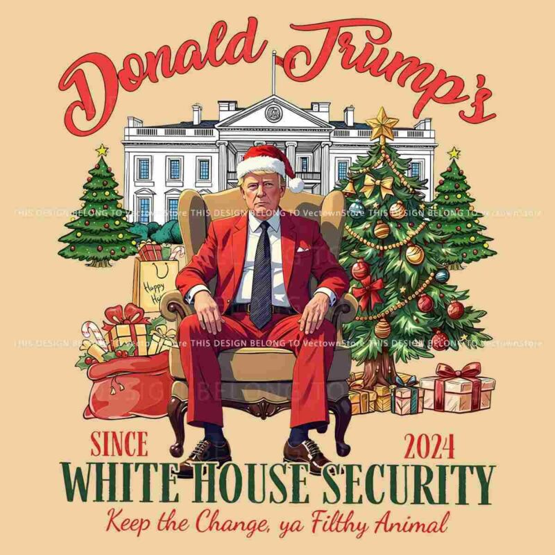 Donald Trump White House Security Santa Hat PNG