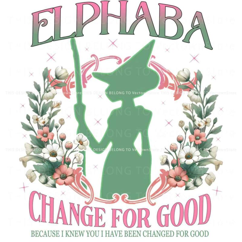 Floral Elphaba Change For Good Wicked Movie PNG