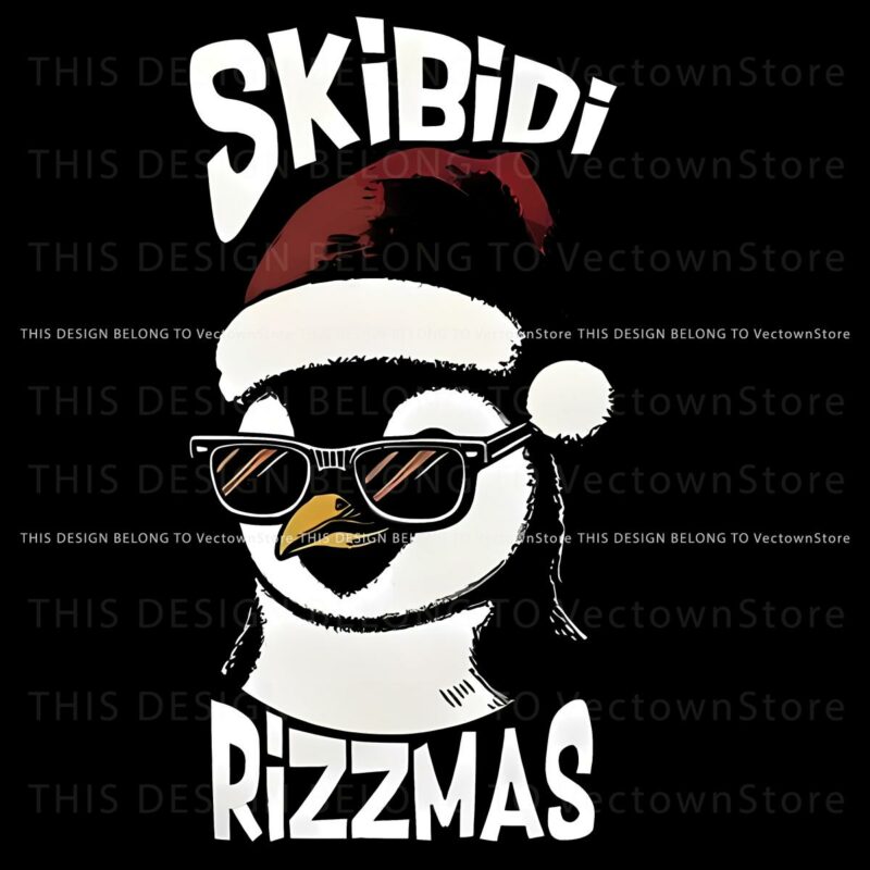 Gen Alpha Skibidi Rizzmas Penguin PNG for Christmas Fun