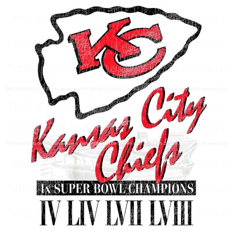 Kansas City Chiefs 4X Super Bowl Champions PNG